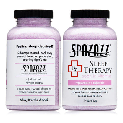 Spazazz Aromatherapy Salt Crystals 19oz – Sleep Therapy, Oil-Free Spa Bath Soak