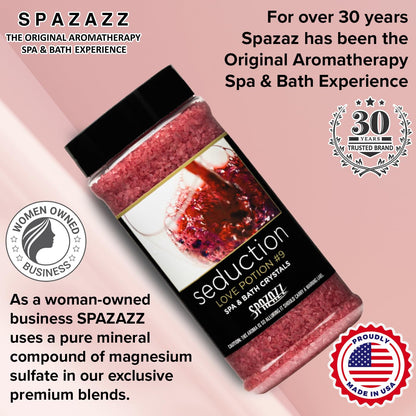 Spazazz Couples Romance Gift Set – Hot Tub Aromatherapy Crystals | Love Potion No.9
