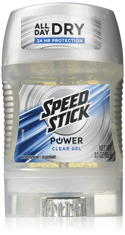 Speed Stick Power Clear Gel Antiperspirant Deodorant – 3 oz (Pack of 5)