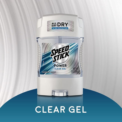 Speed Stick Power Clear Gel Antiperspirant Deodorant 3 oz – Pack of 8 | Odor & Sweat Protection