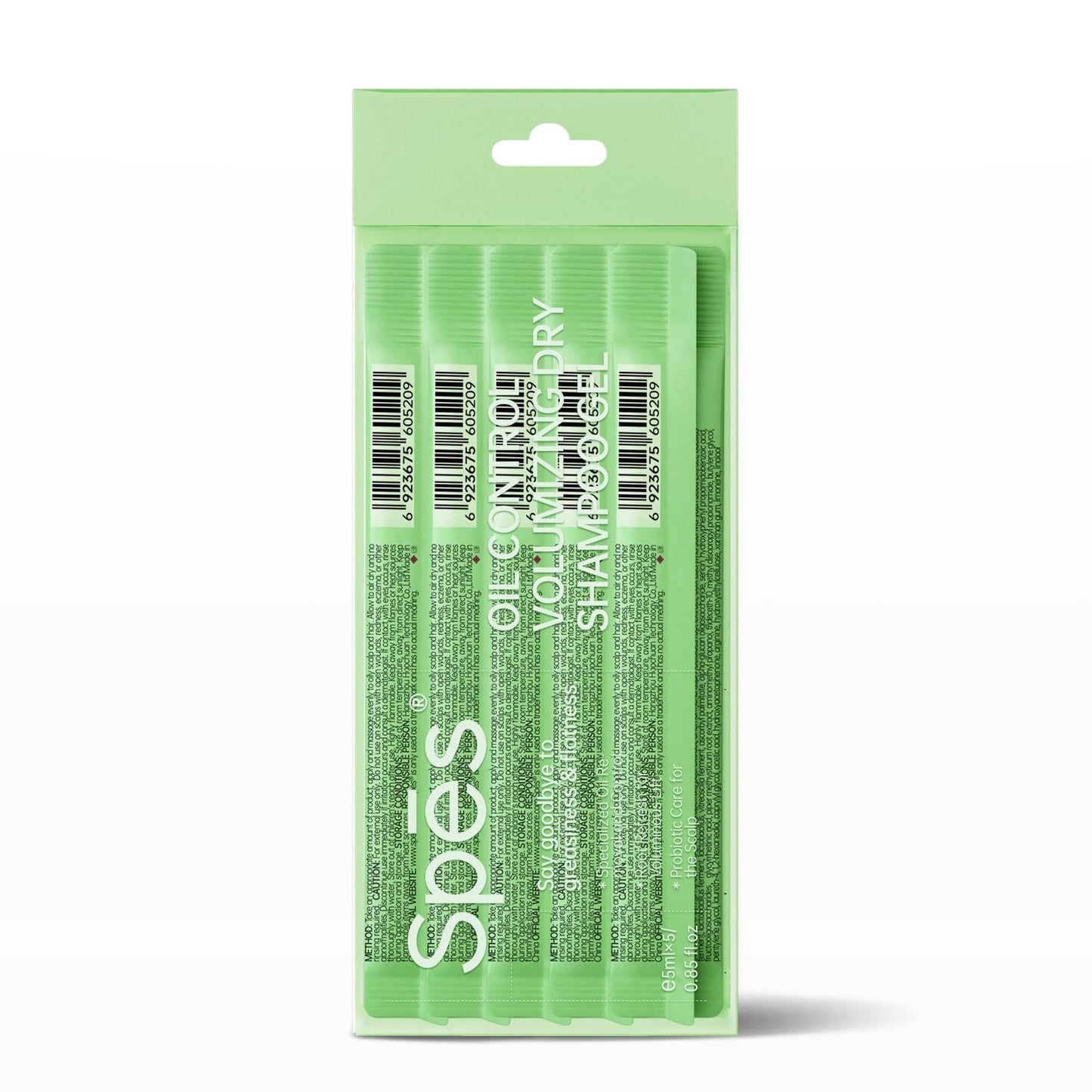 Spes Dry Shampoo Oil Control Gel – No-Rinse, 24-Hr Oil Control, 5x5ml Cedar Scent