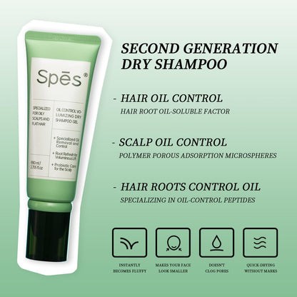 Spes Dry Shampoo Oil Control Gel – No-Rinse, 24-Hr Oil Control, 5x5ml Cedar Scent