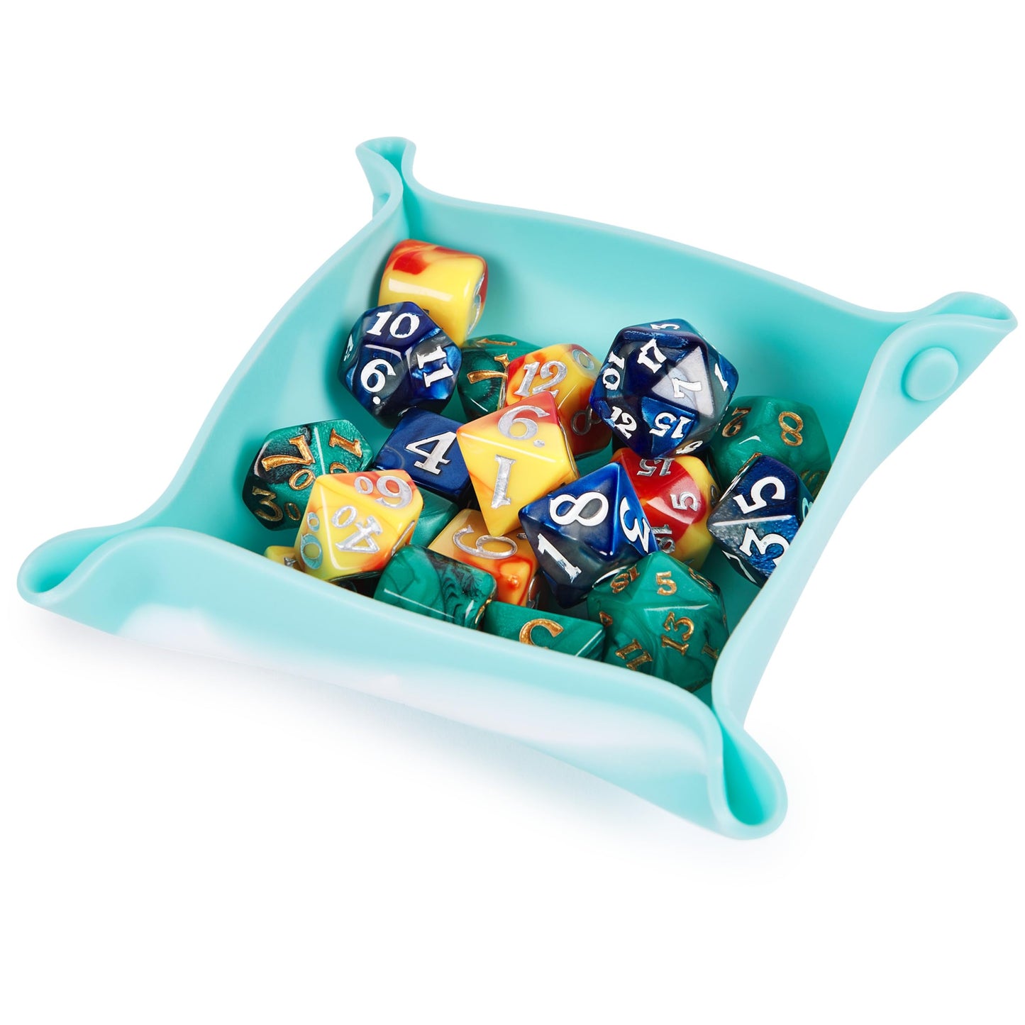 Spin Master Campaign Dice – 21 Polyhedral RPG Dice with Tray & Pouch