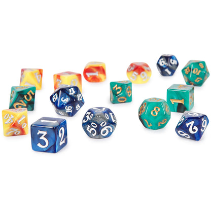 Spin Master Campaign Dice – 21 Polyhedral RPG Dice with Tray & Pouch