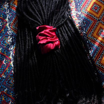 Spiral Lock Hair Tie Extra Large Scrunchies for Dreadlocks, Braids, Thick Hair – Colorful Dread Ties (Black)