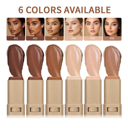 Splendor Serum Boosted Skin Tint Balm – 2-in-1 Foundation Stick with Brush, Hydrating, 6 Shades