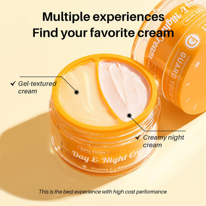 SPODARE Day/Night Cream Set — Vitamin C Day Gel + Vitamin A Night Cream for All Skin Types