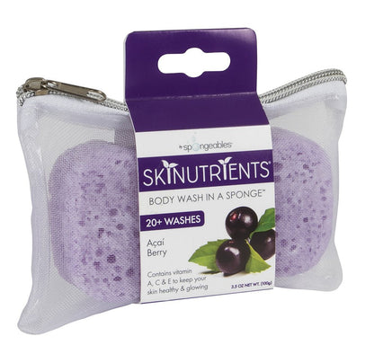 Spongeables Acai Berry Body Wash Sponge – 20+ Wash, 3 Count