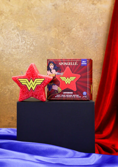 Spongellé Wonder Woman Lavender Body Buffer – DC Super Hero Collection
