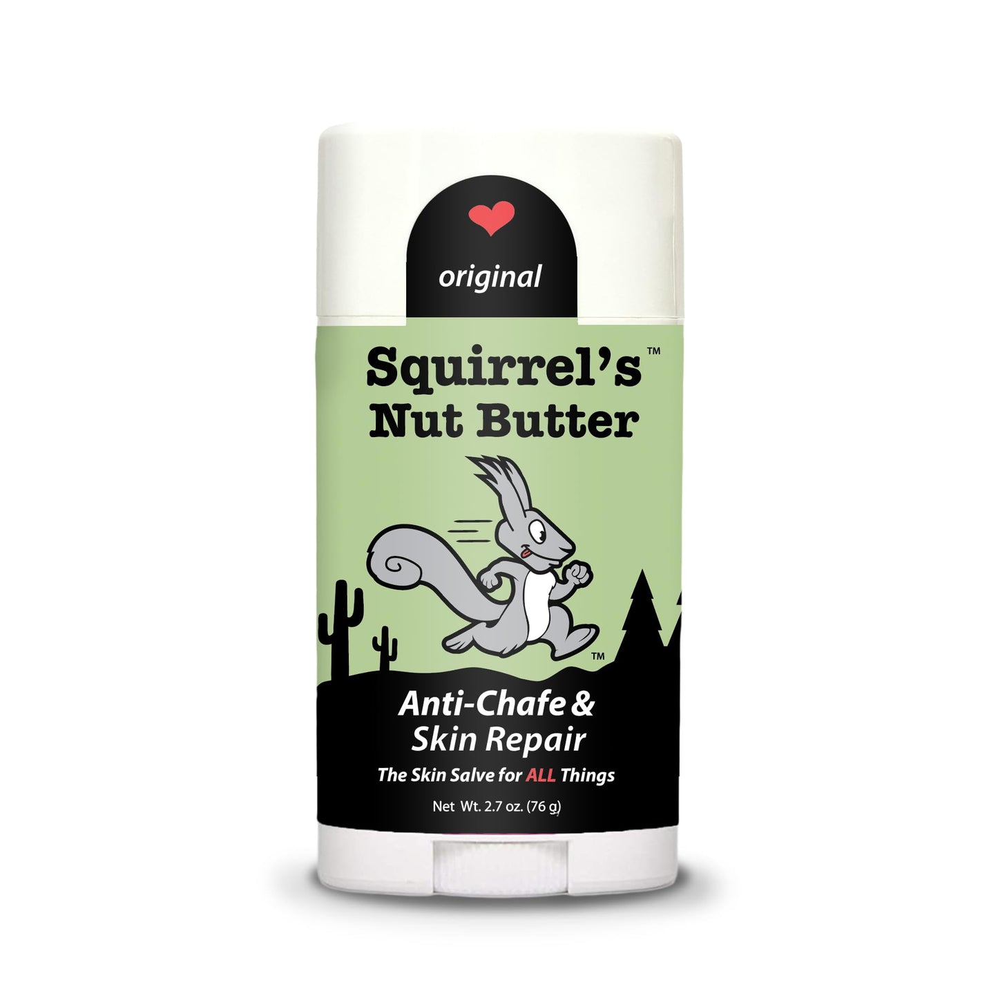 Squirrel's Nut Butter Anti Chafe Stick | All Natural Skin Care for Athletes & Adventurers | Thighs, Arms, Pack Straps & More | 2.7 oz