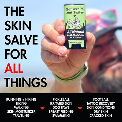 Squirrel's Nut Butter Anti Chafing Stick – All-Natural Skin Care for Athletes & Adventurers | 1.7 oz