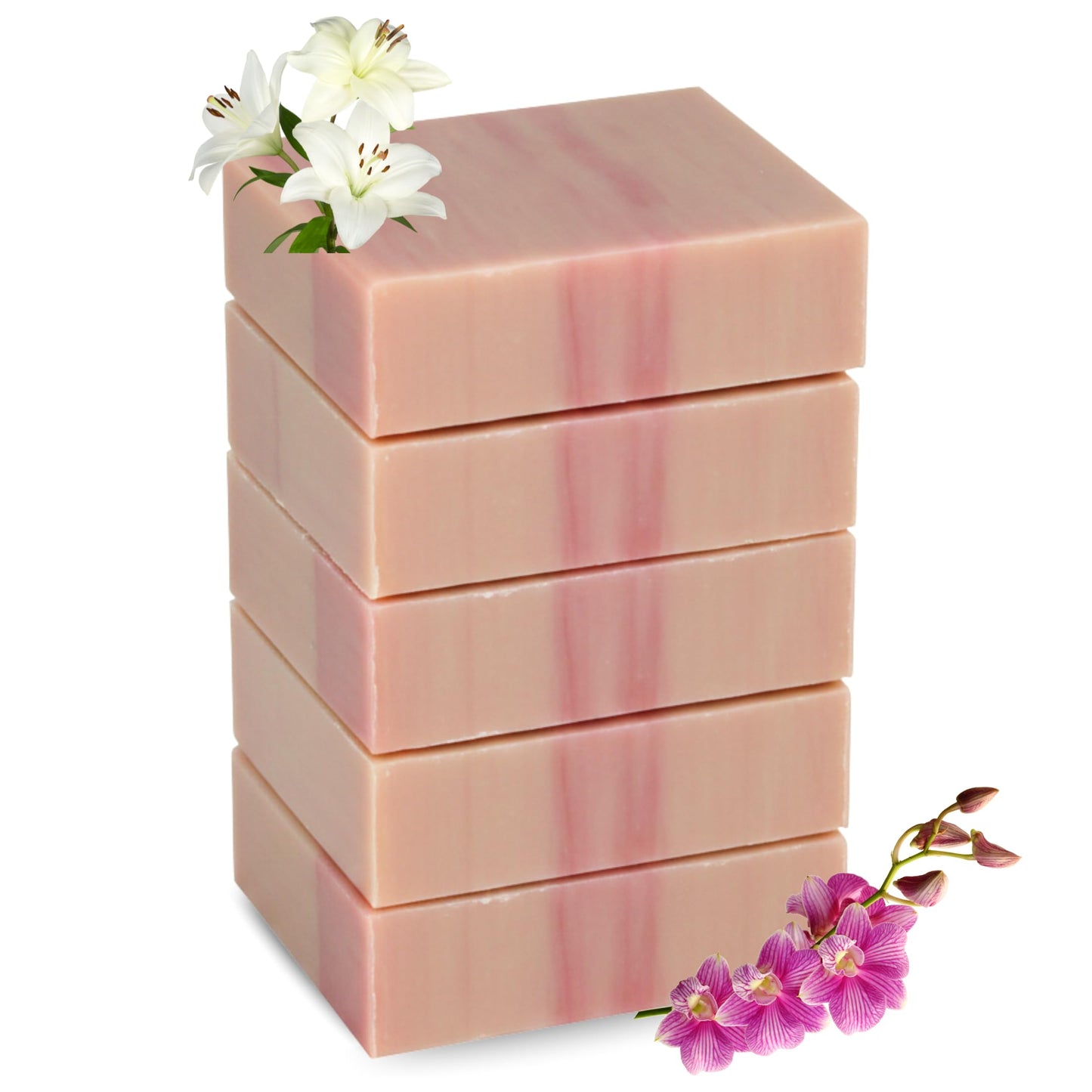 SSA White Orchid & Lily Scented Natural Soap Bars (5 Bars Pack) – Moisturizing Triple Milled Soap with Shea Butter | Simple Scents Australia