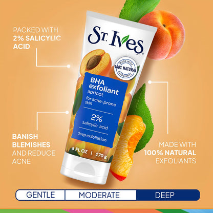 St. Ives Facial Scrub Variety 2-Pack – Apricot & Green Tea Exfoliants, 6 oz Each