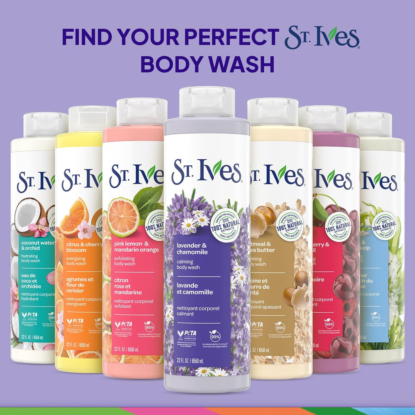 St. Ives Lavender & Chamomile Calming Shower Gel 2-Pack | 22 oz