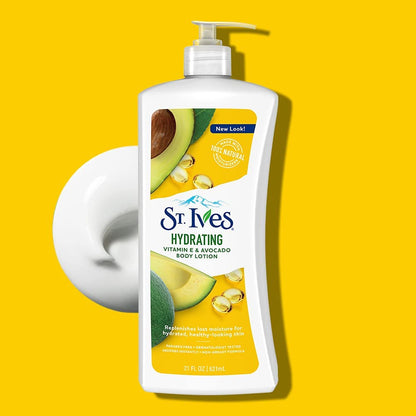 St. Ives Daily Hydrating Body Lotion 21oz (621ml) - 2 Pack, Fast Absorbing & Non-Greasy