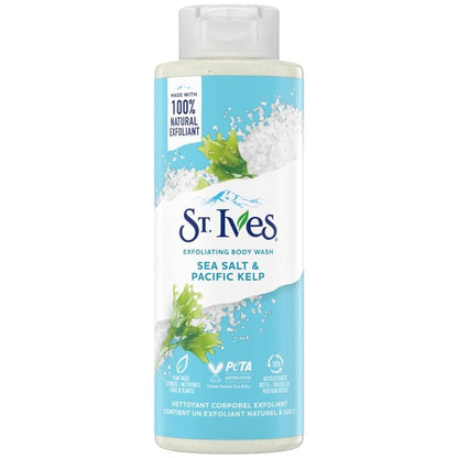 St. Ives Sea Salt & Pacific Kelp Exfoliating Body Wash – 16 oz, Pack of 2