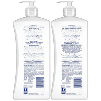 St. Ives Body Lotion Variety 2-Pack – Hydrating Vitamin E & Avocado + Coconut & Orchid, 24H Moisture (20 oz each)