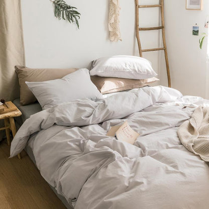 ST214 Linen Duvet Cover + Bed Sheet + 2 Pillowcases, King