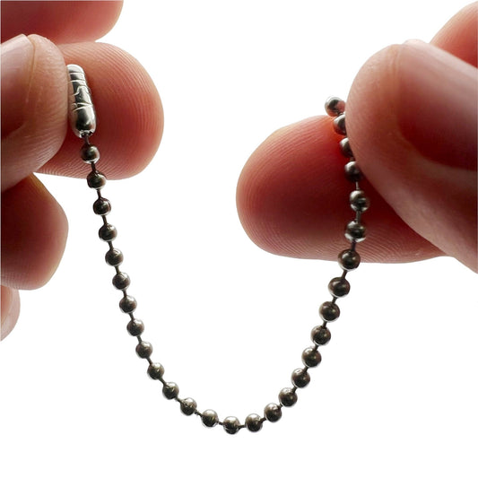 Stainless Steel Ball Chains Bead For Dog Tags Necklaces 304 Grade 4" Length (10cm)