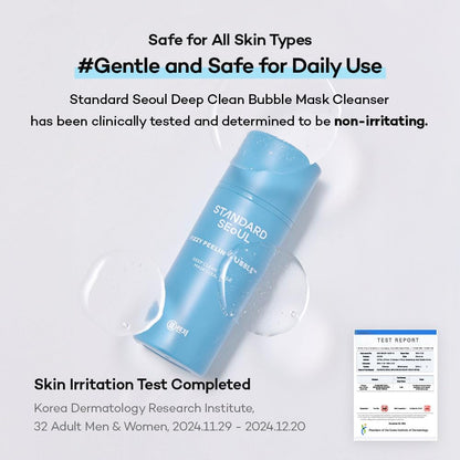 Standard Seoul Deep Clean Bubble Cleanser – Gel-to-Foam Exfoliating Face Wash with AHA PHA LHA & Tea Tree, 50ml