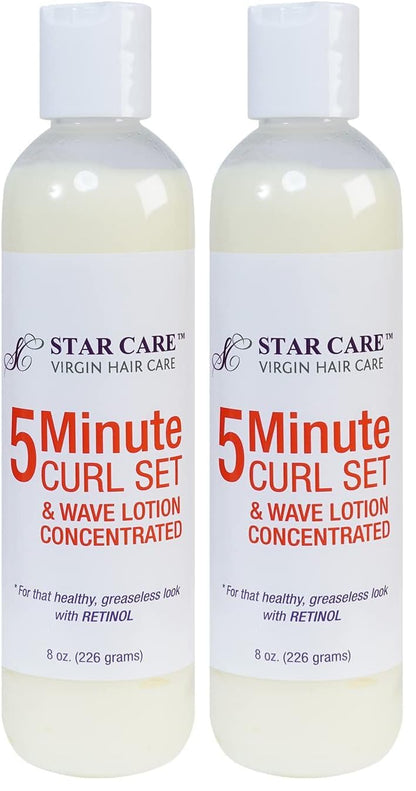 STAR CARE 5 Minute Curl Set & Wave Lotion with Retinol – Shine, Repair & Moisturize (8oz/226g) Pack of 2
