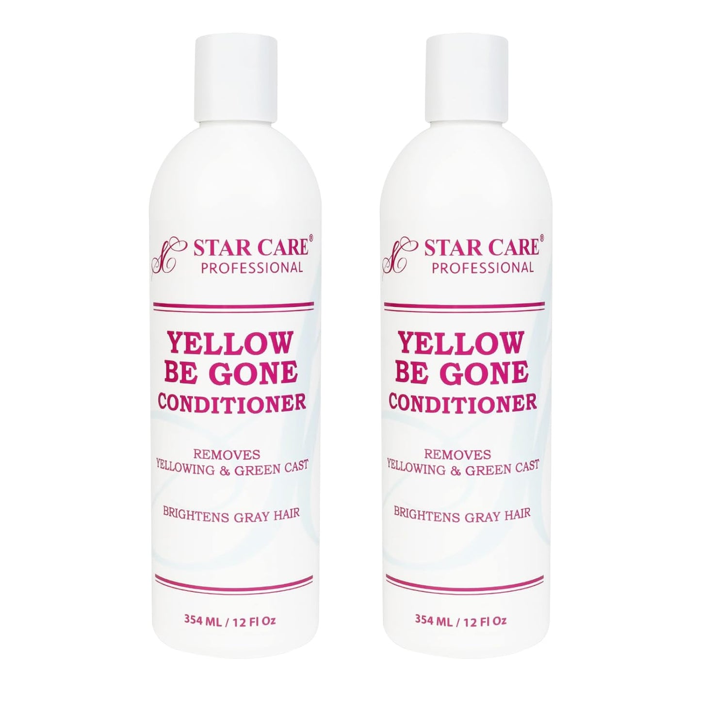 STAR CARE Yellow Be Gone Conditioner 12oz/354ml (2 Pack) – Neutralizes Brass & Strengthens Hair