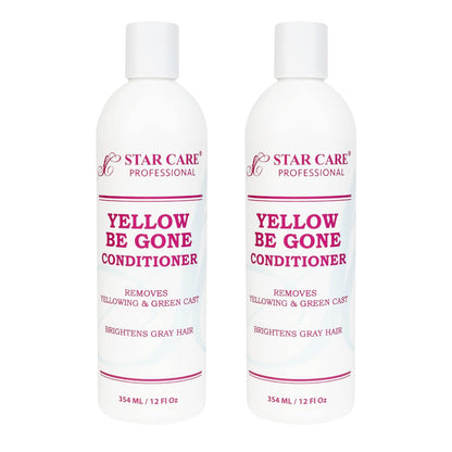 STAR CARE Yellow Be Gone Conditioner 12oz/354ml (2 Pack) – Neutralizes Brass & Strengthens Hair