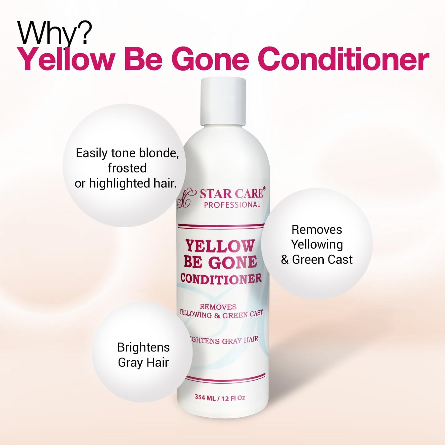 STAR CARE Yellow Be Gone Shampoo & Conditioner Set – 12 oz Each
