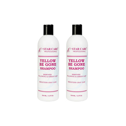 STAR CARE Yellow Be Gone Shampoo 2 Pack – Brassiness Neutralizer for Blonde & Gray Hair