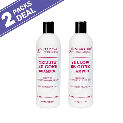 STAR CARE Yellow Be Gone Shampoo 2 Pack – Brassiness Neutralizer for Blonde & Gray Hair