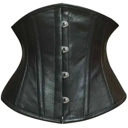 Women’s Steel-Boned Heavy Duty Genuine Leather Underbust Waist Corset