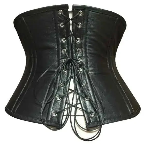 Women’s Steel-Boned Heavy Duty Genuine Leather Underbust Waist Corset