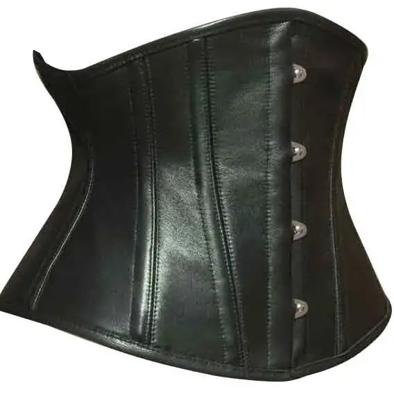 Women’s Steel-Boned Heavy Duty Genuine Leather Underbust Waist Corset