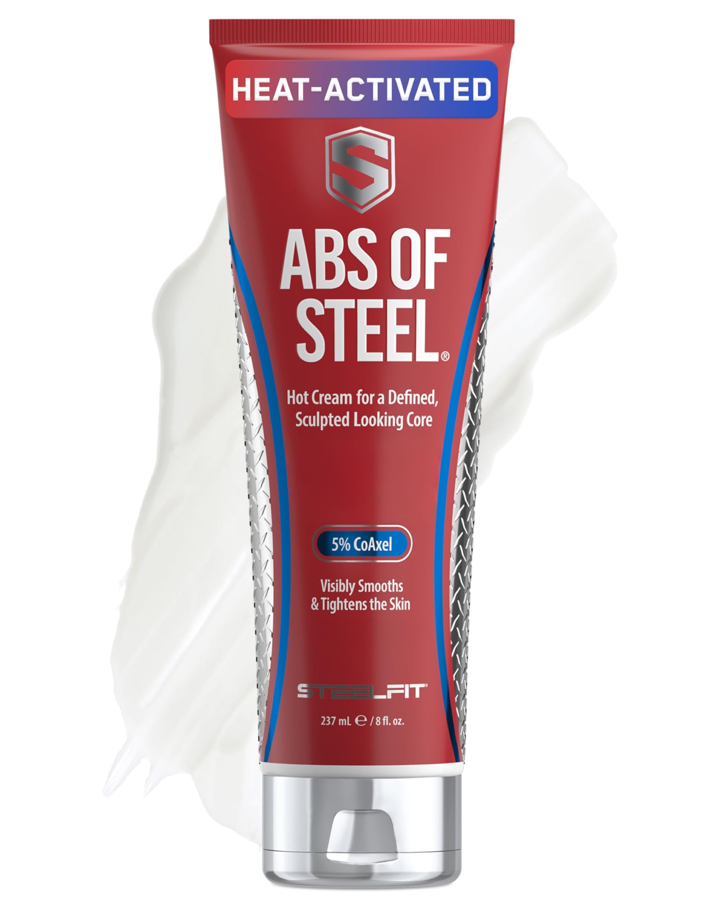 SteelFit Abs of Steel Maximum Definition Cream – Skin Tightening & Firming Lotion for Abs, 8 oz