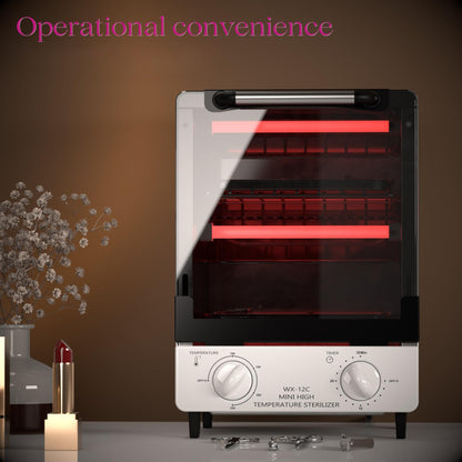 Sterilizer for Nail Tools - 12L High-Temperature Cleaning Box, 4 Temp Settings, 2 Trays, Tweezer Sterilizer, 110V