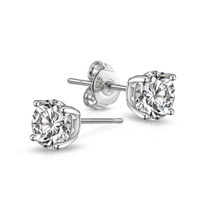 Sterling Silver World's Greatest Teacher Crystal Earrings