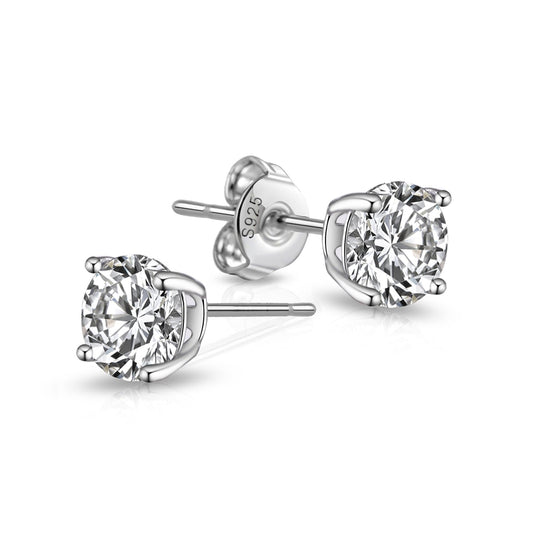 Sterling Silver World's Greatest Teacher Crystal Earrings