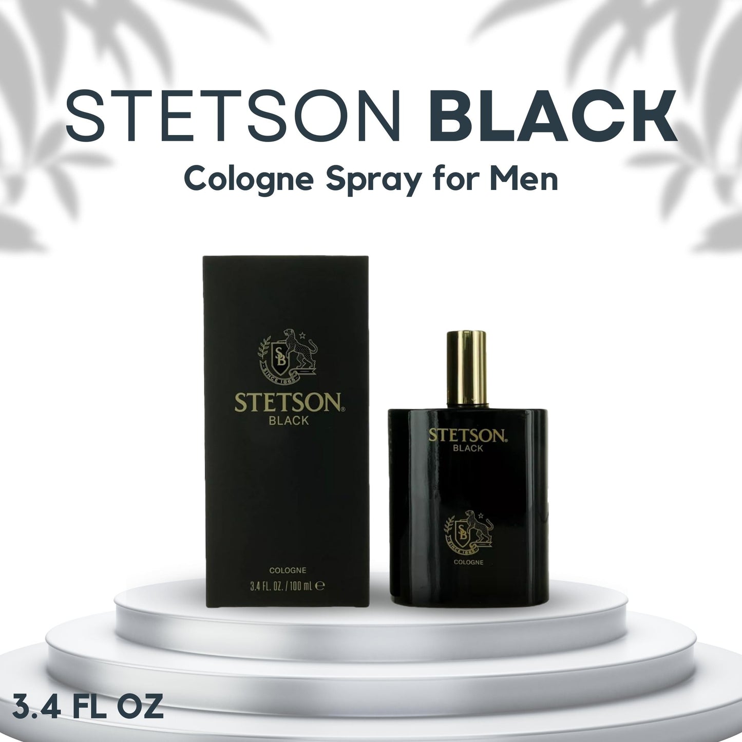 Stetson Black Cologne for Men – 3.4 oz Spray | Bold Woody, Spicy, Musky Scent
