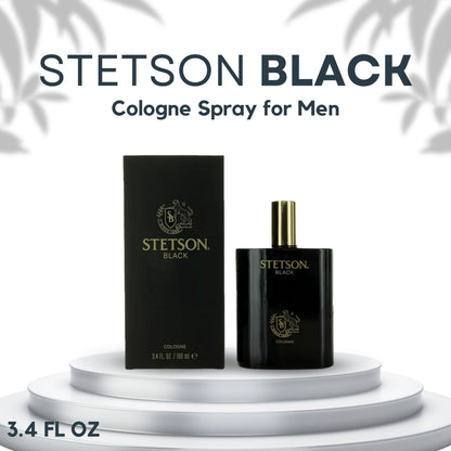 Stetson Black Cologne for Men – 3.4 oz Spray | Bold Woody, Spicy, Musky Scent