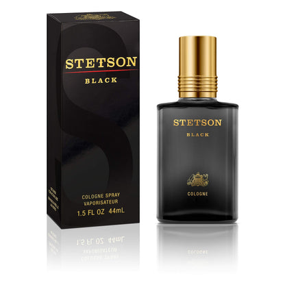 Stetson Black Eau de Cologne Spray – Pack of 2 (44 ml / 1.5 fl oz each)