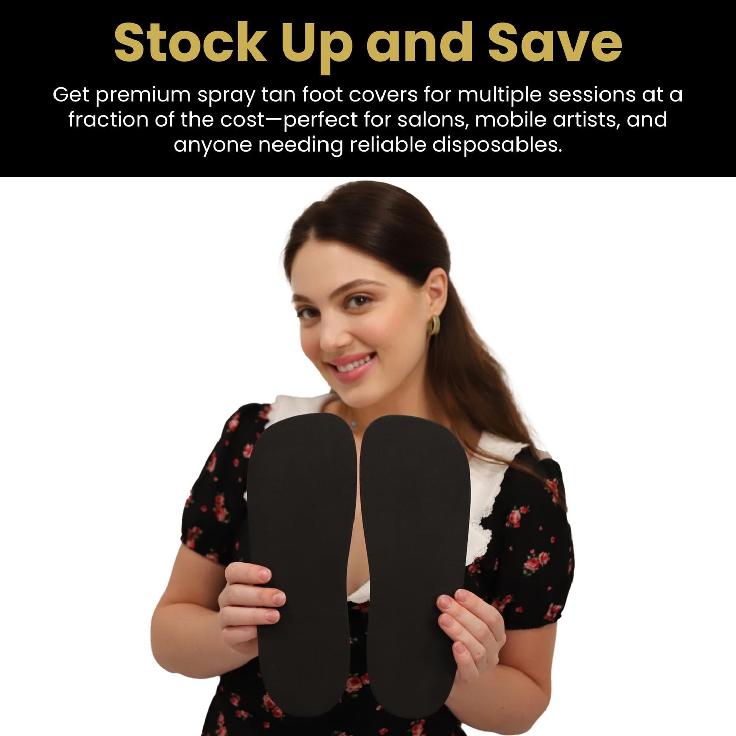 STICKONFEET 30 Pairs Premium Foam Feet Pads for Spray Tanning – Hygienic Disposable Foot Protectors