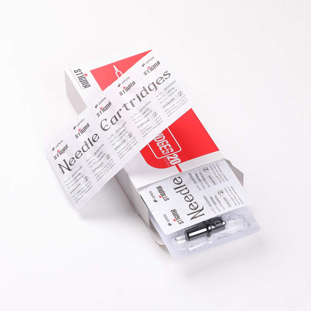 STIGMA EN05-20-1019RM Bugpin Disposable Tattoo Needle Cartridges with Membrane Safety – 20Pcs Standard Pack