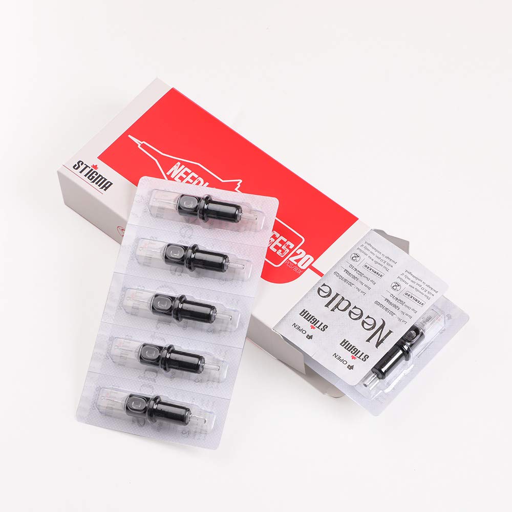 STIGMA EN05-20-1214RS #12(14RS) Standard Disposable Tattoo Needle Cartridges – Membrane Safety, 20Pcs