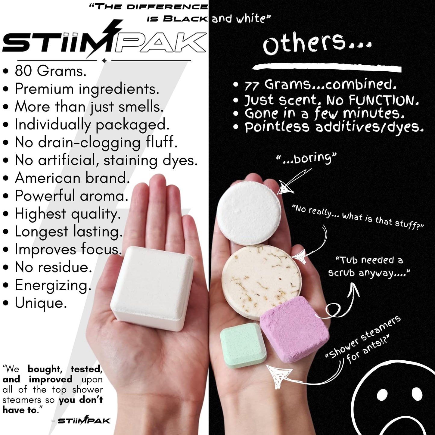 STiiMPAK Shower Steamers Vanilla Strawberry - Synergy XXL 80g | L-Theanine & Menthol | Romantic Gift