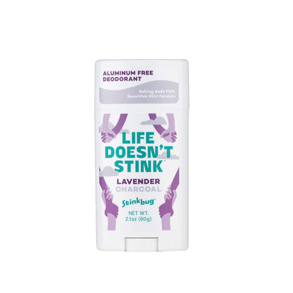 Stinkbug Naturals Lavender Deodorant Stick – Organic, Aluminum-Free, Activated Charcoal, 2.1 oz