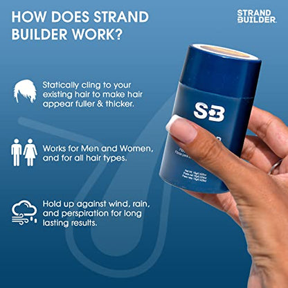 Strand Builder Hair Fibers for Thinning Hair - 15g (Black)