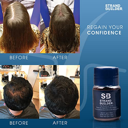 Strand Builder Keratin Hair Fibers for Thinning Hair – Medium Brown, Unscented, 15g