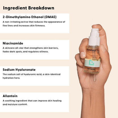 Stratia Rewind Firming & Hydrating Serum with DMAE, Niacinamide & Hyaluronic Acid
