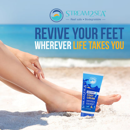 STREAM 2 SEA Active Foot Cream – Intensive Support for Active & Wet Feet | Fast-Absorbing, Non-Greasy, 2 Pack