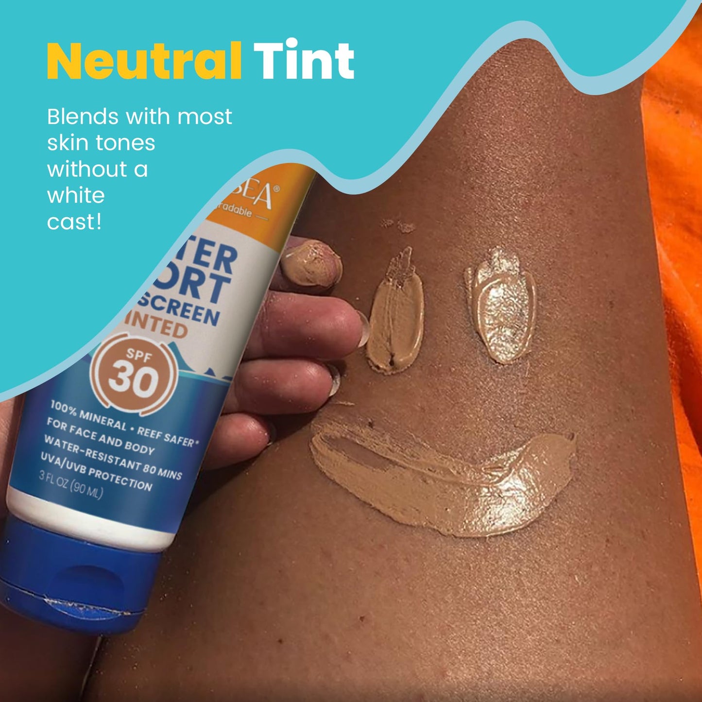 STREAM 2 SEA SPF 20 Tinted Sunscreen — Biodegradable, Reef Safe, Travel Pack of 3 (1 oz each)